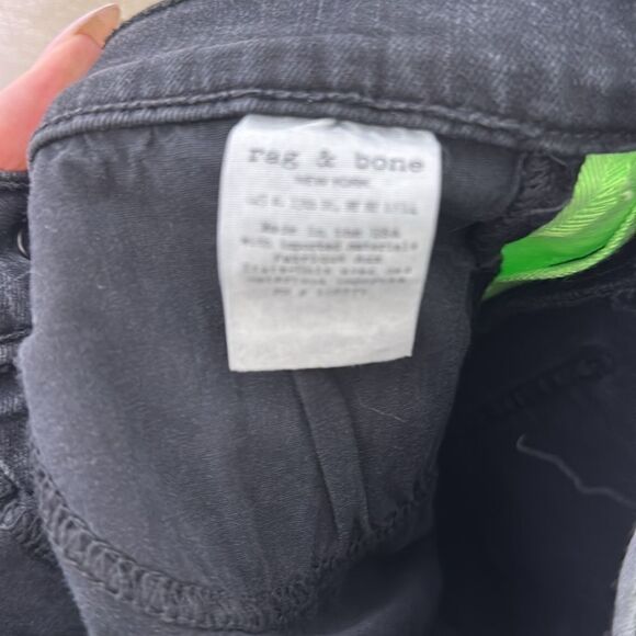 rag & bone Mazie High Waist Striped Skinny Jean in Black & Lime 30 - Picture 7 of 7